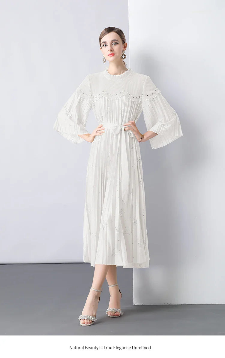 Modest Plissé Sequin Dress