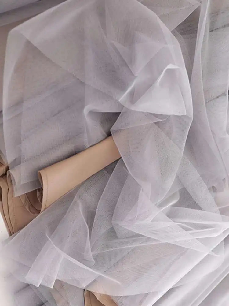 Tulle Slim-Fit Midi Skirt