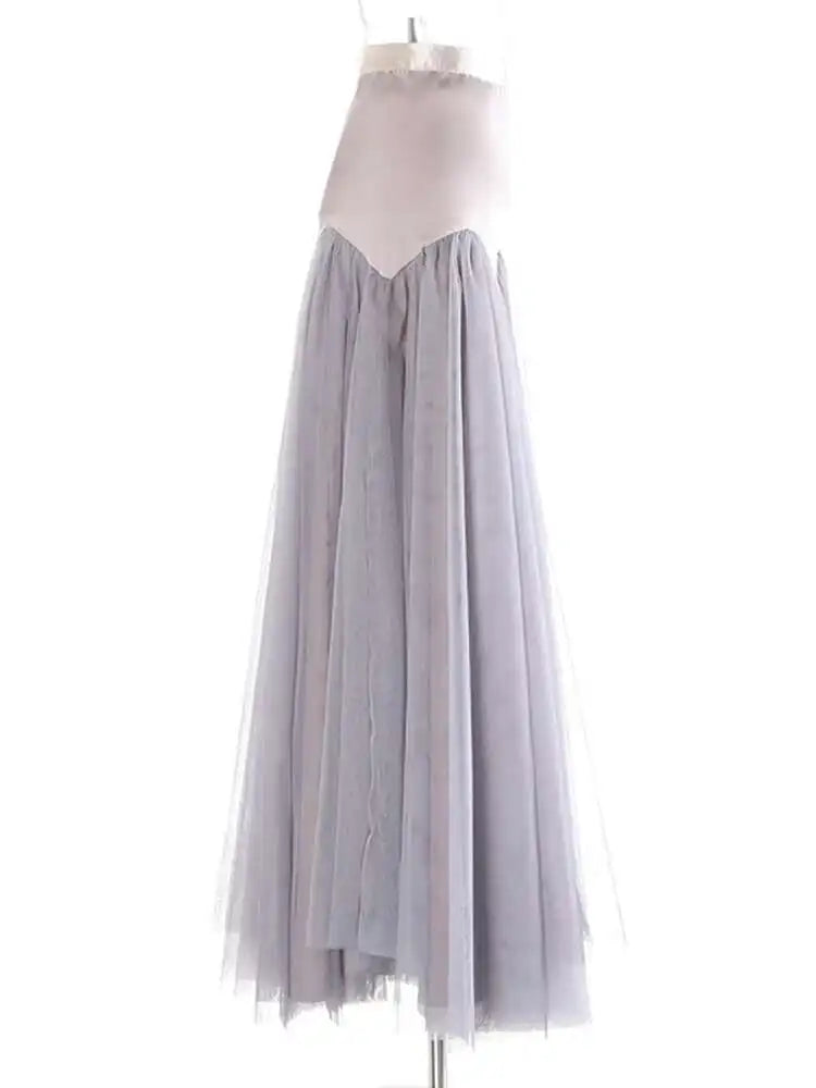 Tulle Slim-Fit Midi Skirt
