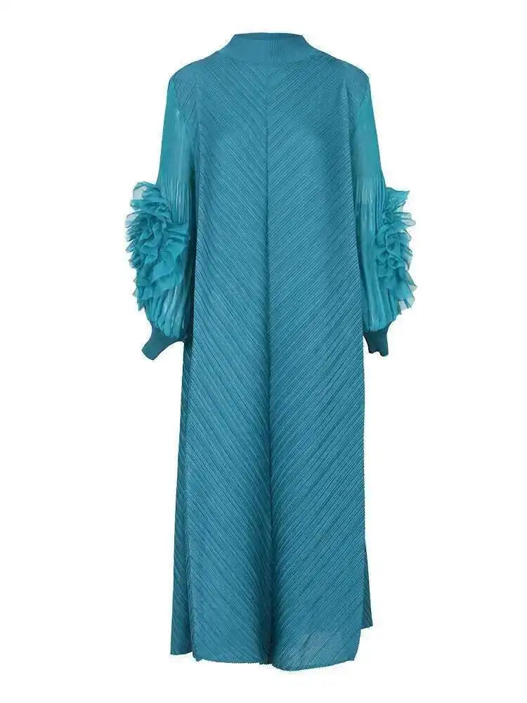 Luxury Plisse Ruffle Sleeve Dress