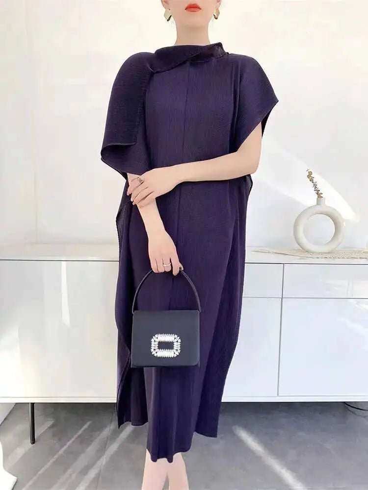 Pleated Tunic Short Sleeve Dress