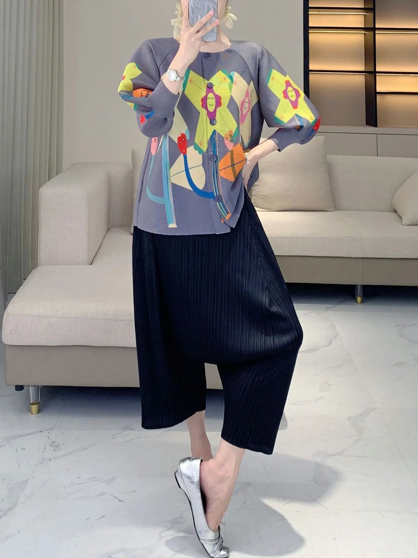 Plissé Japanese Harem Pants
