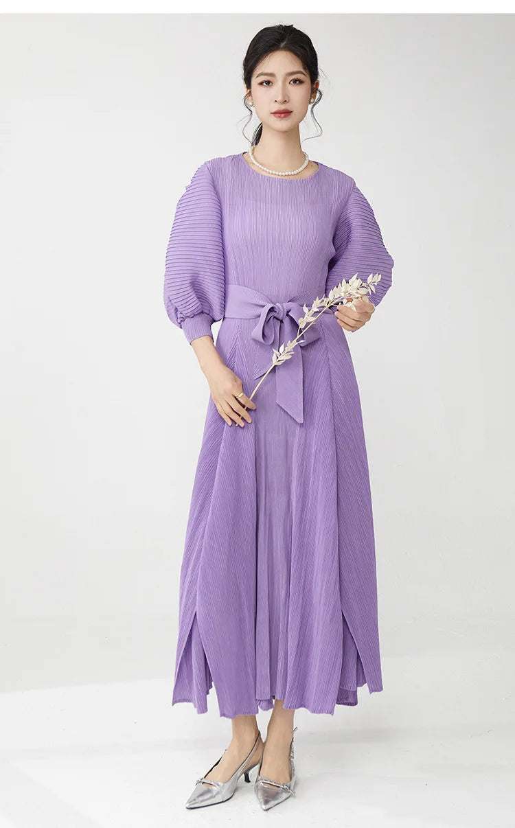 Truly Plissé Ruffle Midi Dress