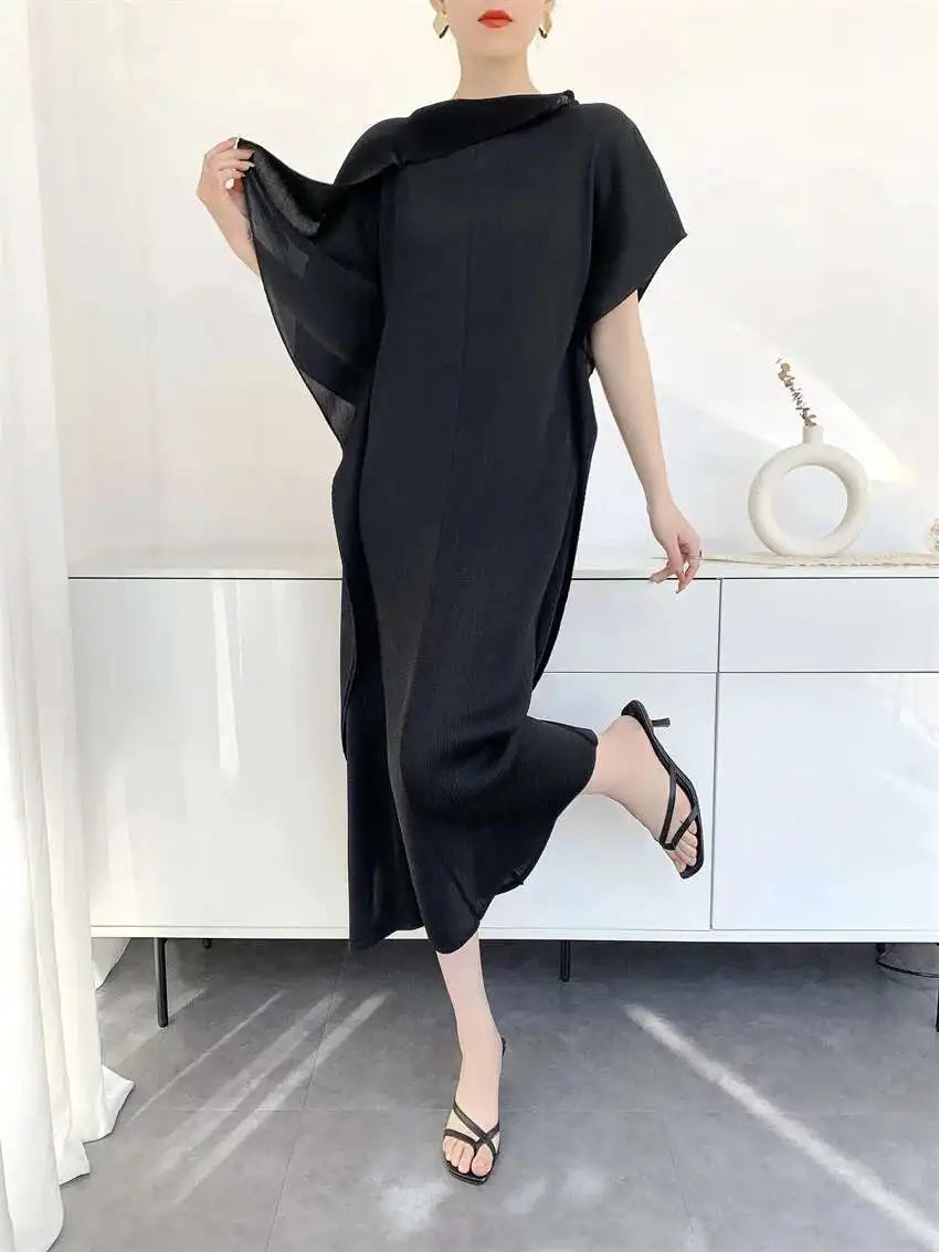 Pleated Tunic Short Sleeve Dress