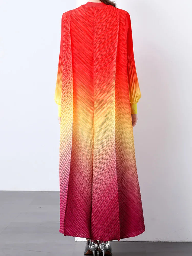 Oversized Plissé Pleated Dress