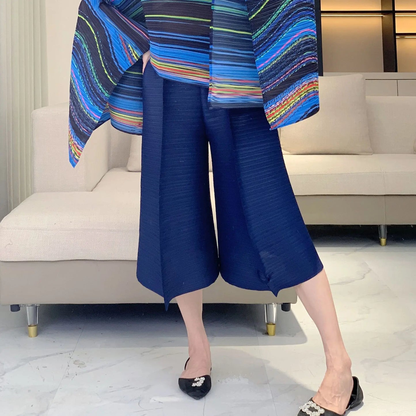Casual Luxury Plissé Trousers