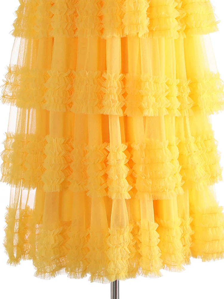 Romantic Ruffles Pull-on Midi Skirt
