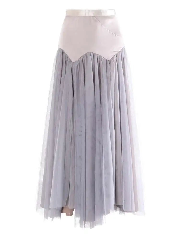 Tulle Slim-Fit Midi Skirt