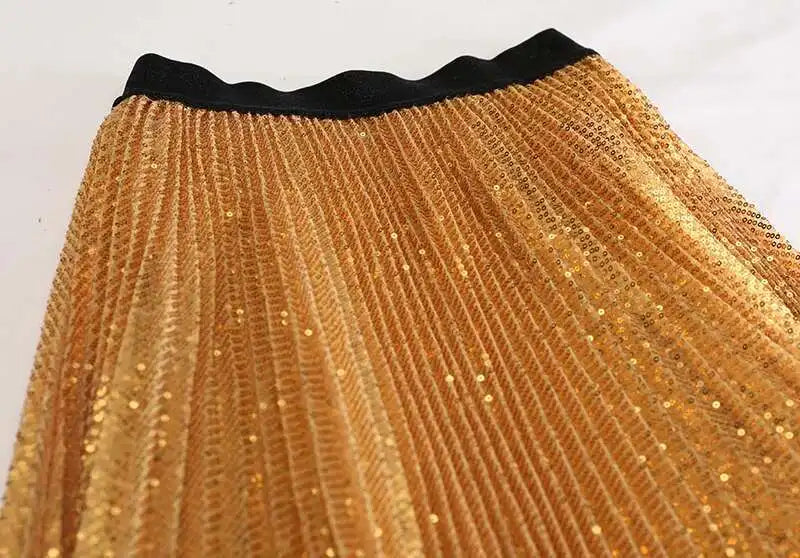 Glimmer Sequin Ruffled Skirt