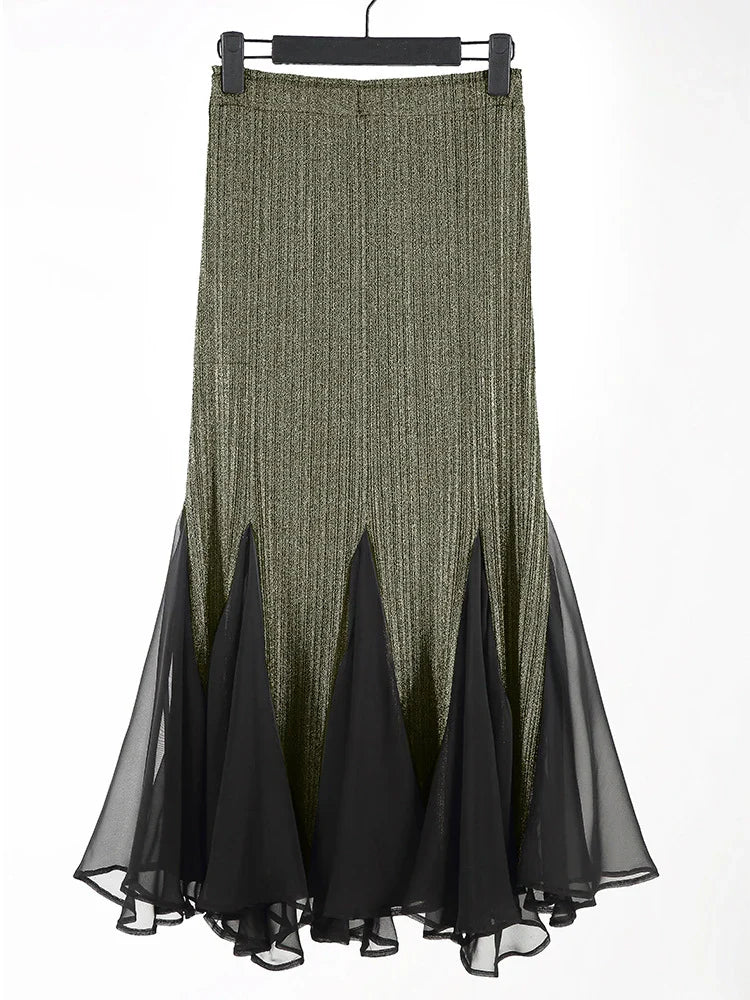 Truly Pleated Mermaid Midi Skirt