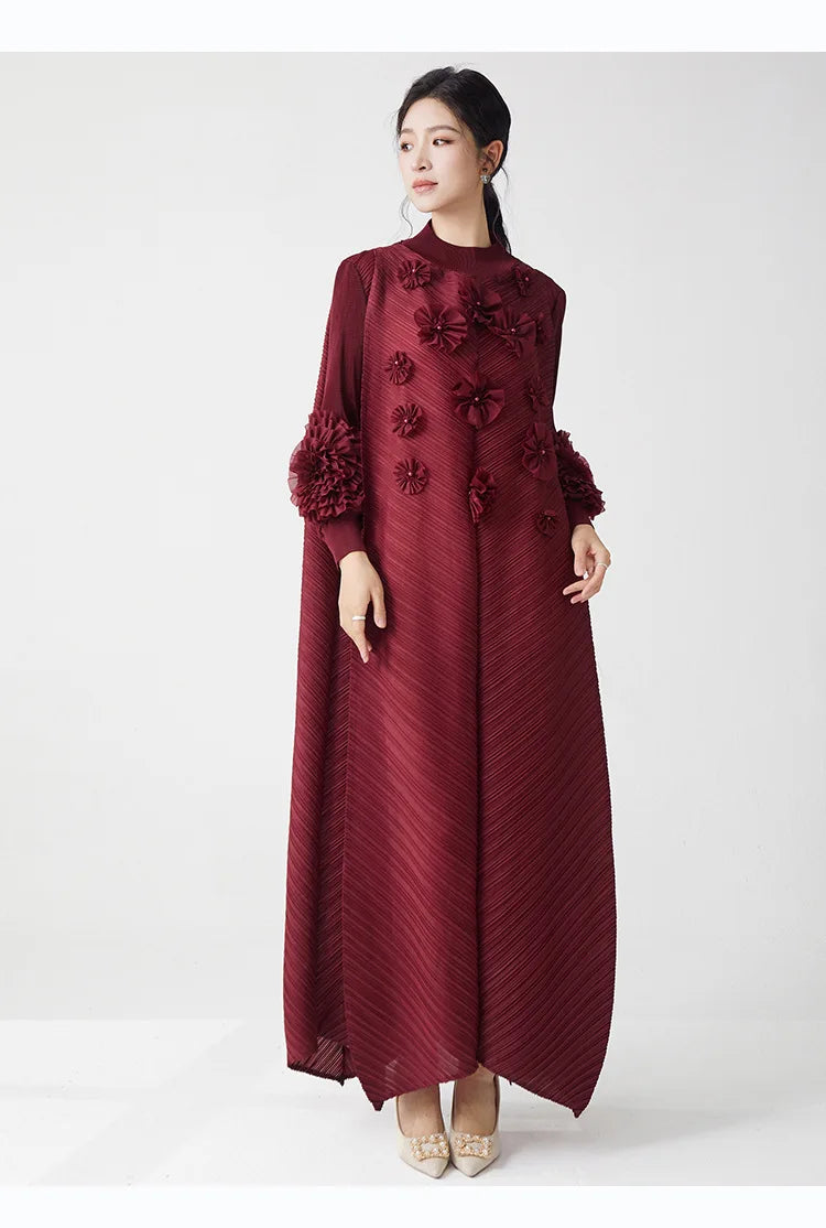 Floral Pleated Midi Dress