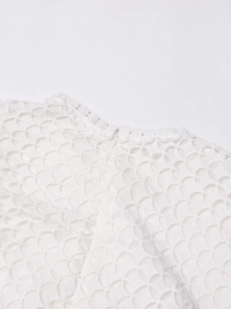 Luxury Lace Midi Dress - Long Balloon Sleeve