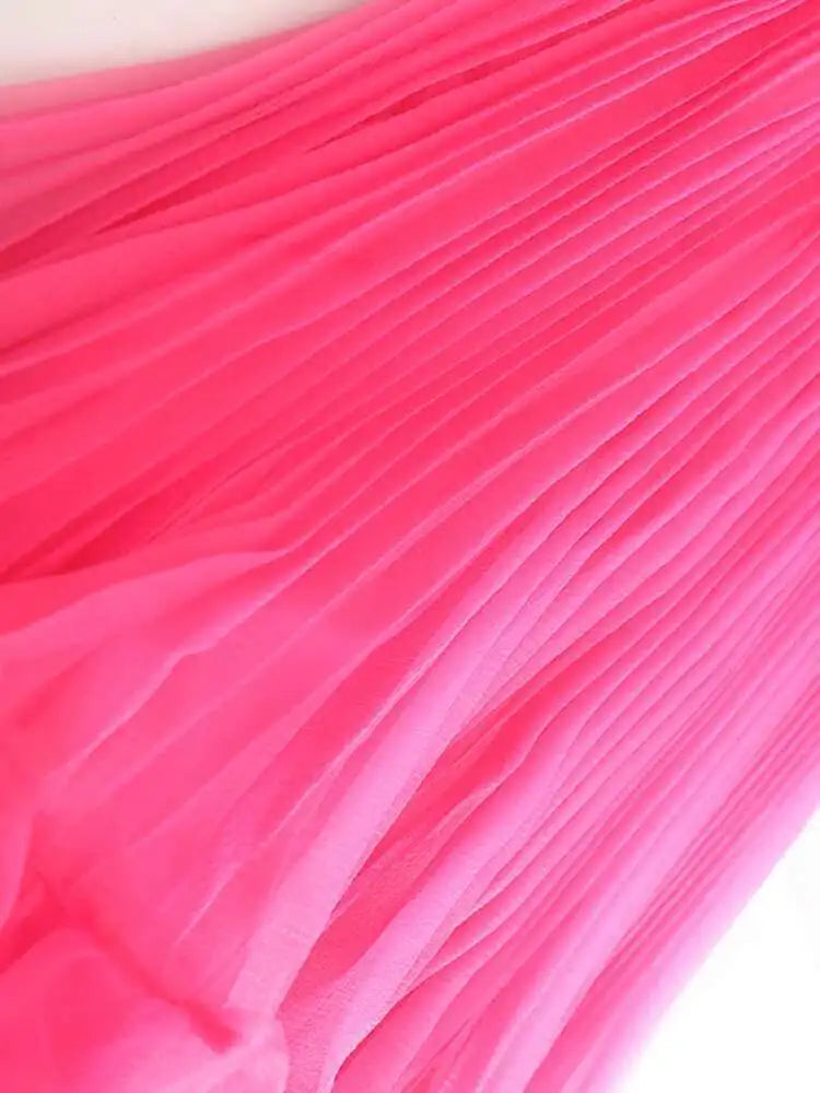 Couture Pleated Tulle Ruffle Skirt