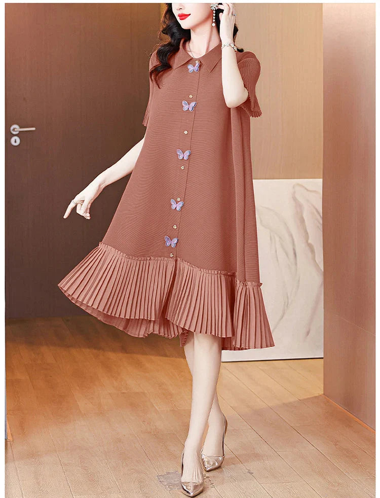 Flowy Pleated Butterfly Dress