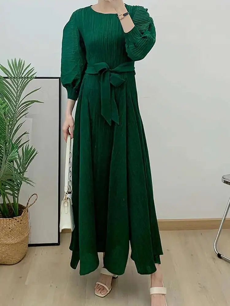 Truly Pleated Loose Long Dress