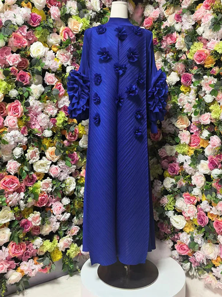Luxury Pleats Floral Formal Dress