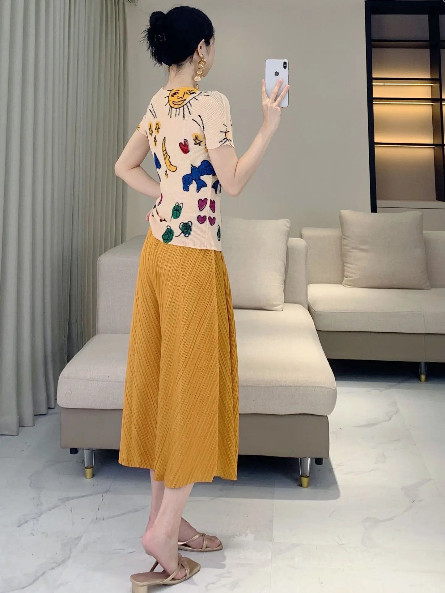 Luxe Plissé Wide Leg Trousers