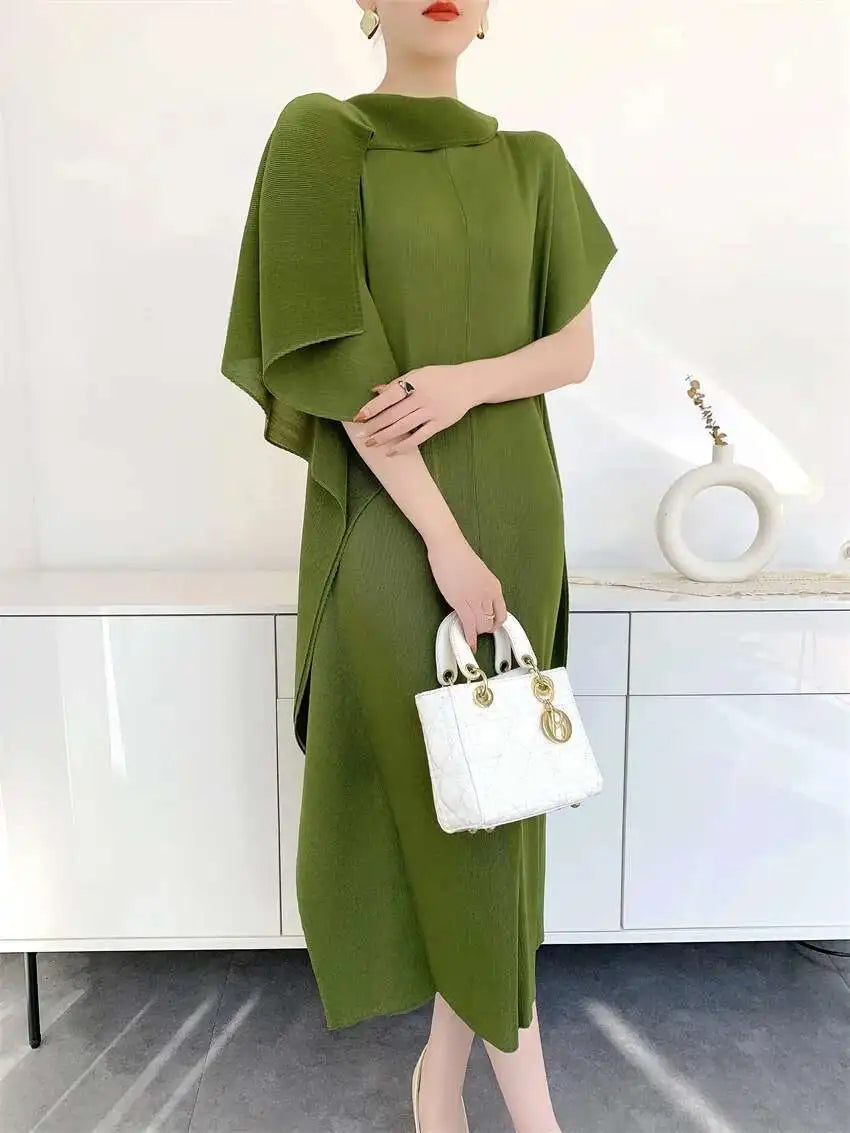 Pleated Tunic Short Sleeve Dress