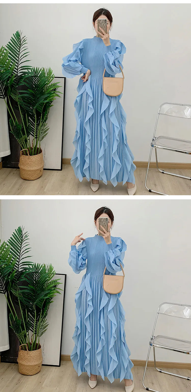 Truly Plissé Ruffle Dress