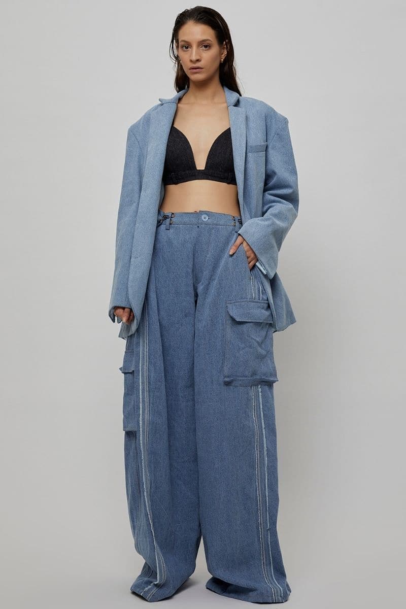LOLA OVERSIZED DENIM BLAZER AND PANTS SET