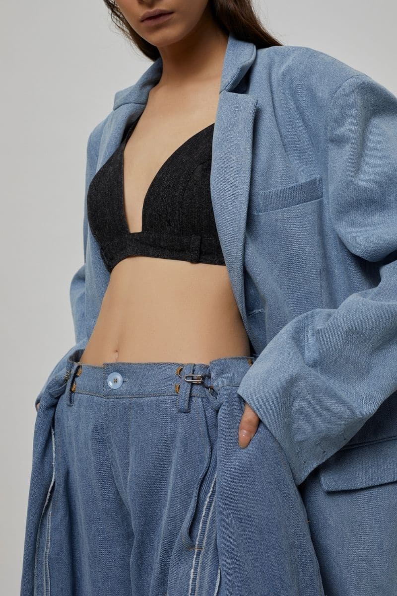 LOLA OVERSIZED DENIM BLAZER AND PANTS SET