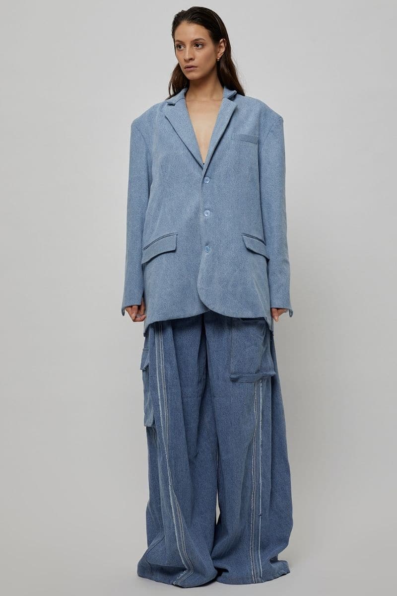 LOLA OVERSIZED DENIM BLAZER AND PANTS SET