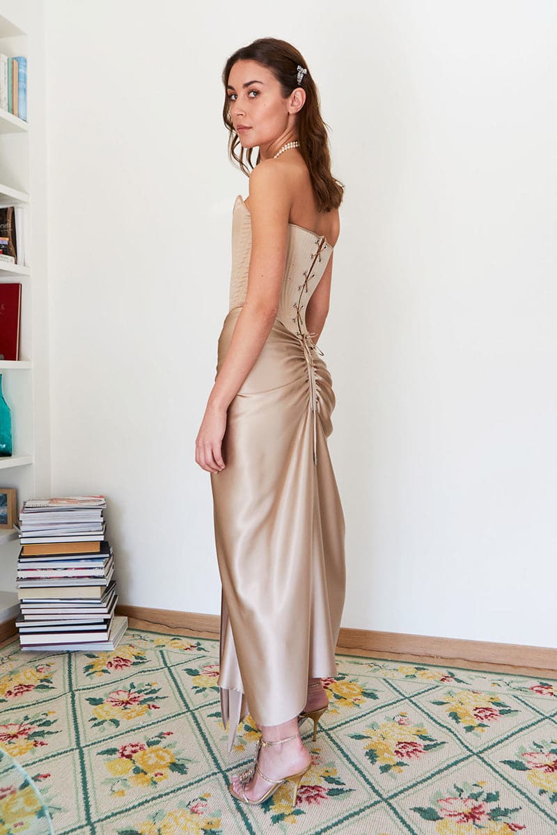 CHAMPAGNE TWO-PIECE TWIST SET