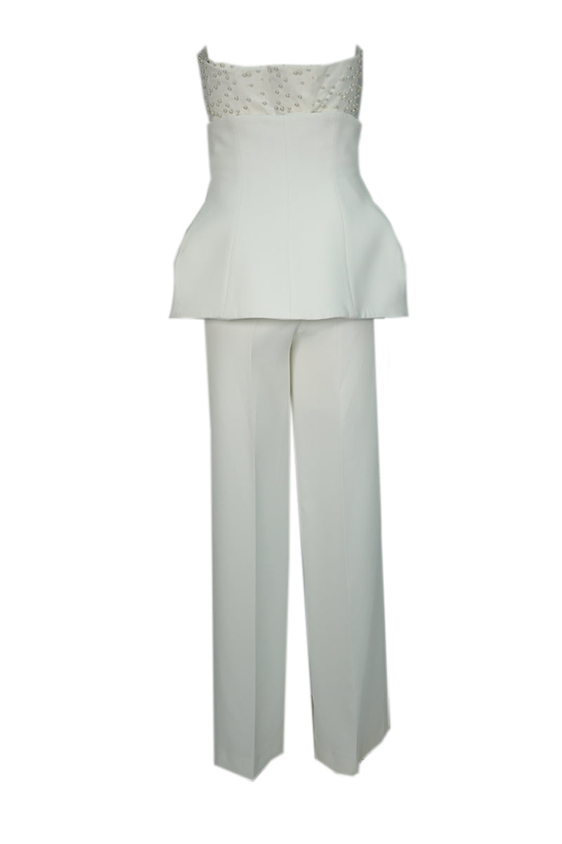 PEARL EMBELLISHED HOURGLASS BRIDAL THREE-PIECE SET