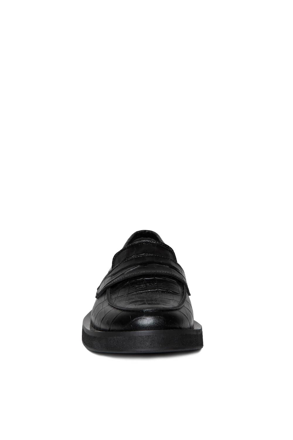 KATE CROC-EFFECT LEATHER LOAFERS