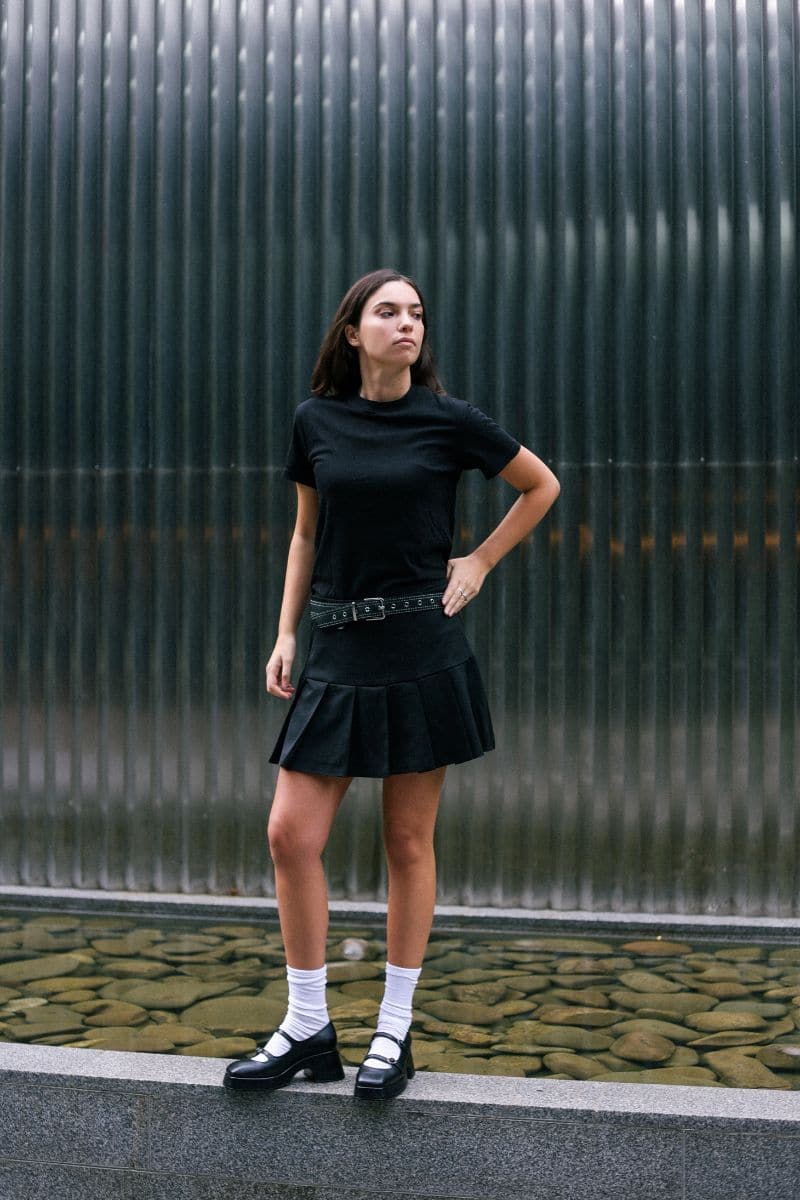 MARY JANE BLACK LEATHER PLATFORM SHOES