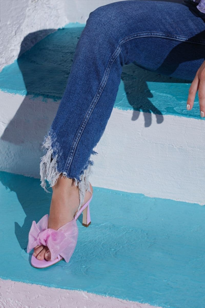 VIOLET BOW MULES