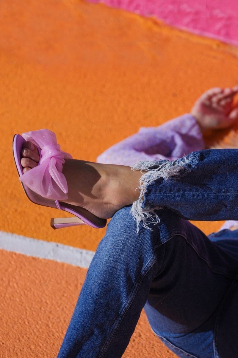 VIOLET BOW MULES