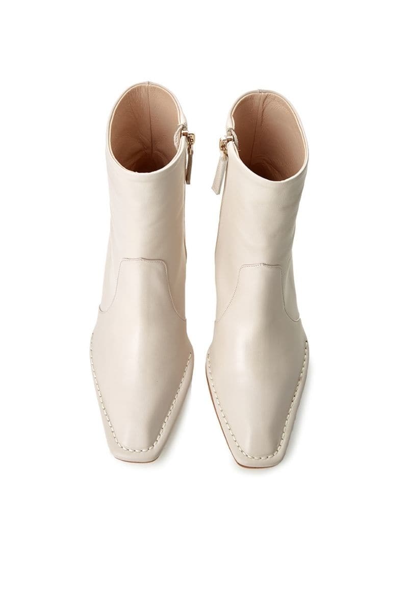 CALAIS OFF WHITE ANKLE BOOTS