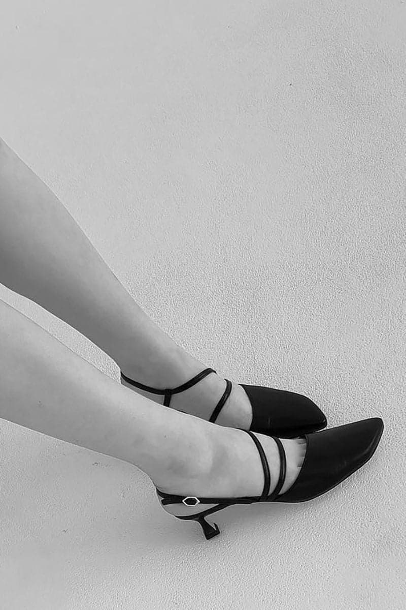 NANCY BLACK STRAPPY HEELS