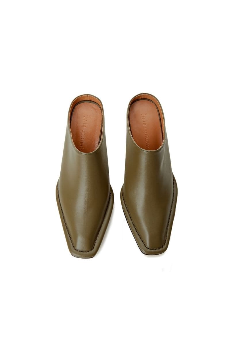 NANTES OLIVE GREEN MULES