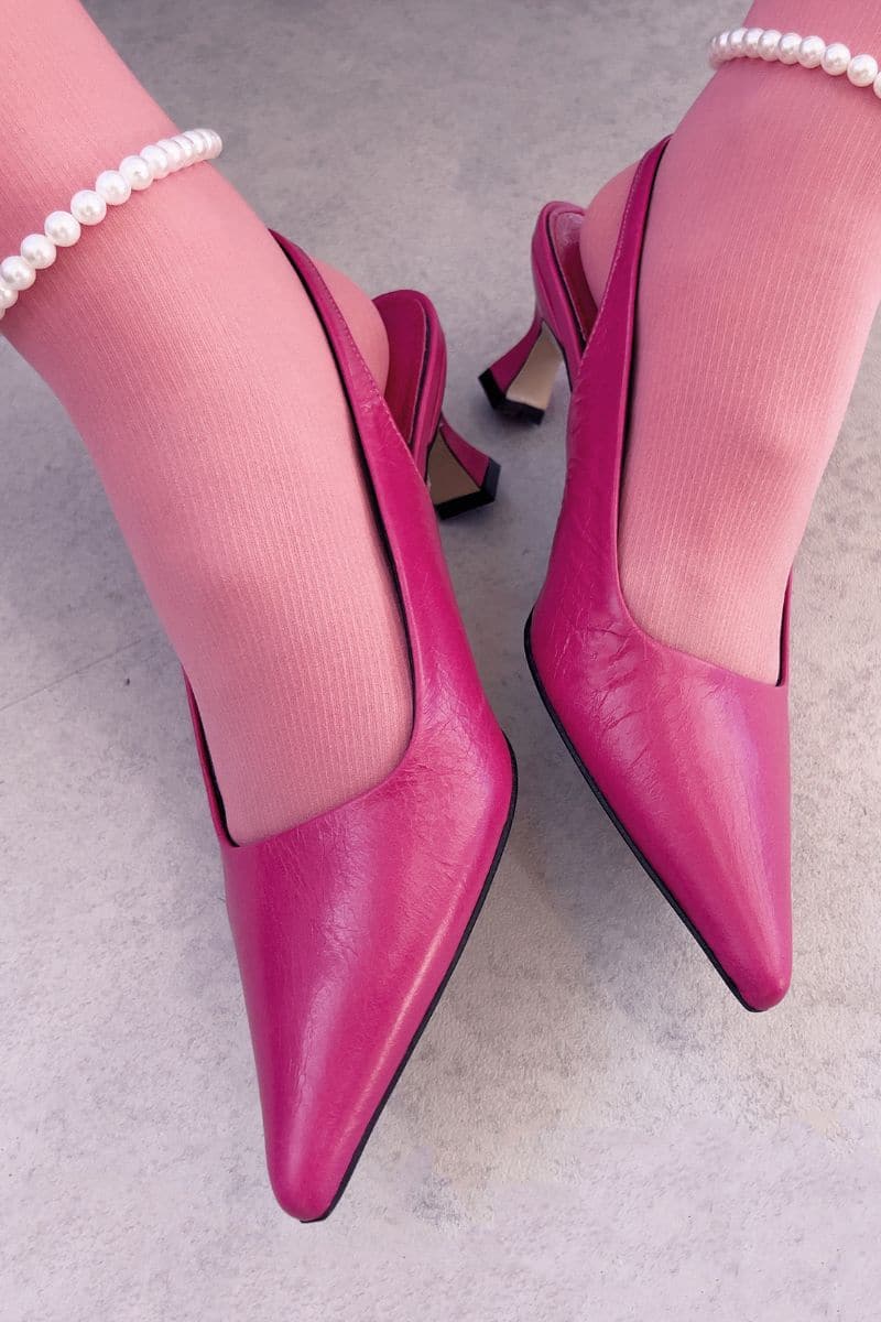 PINK ROSE SLINGBACK HEELS
