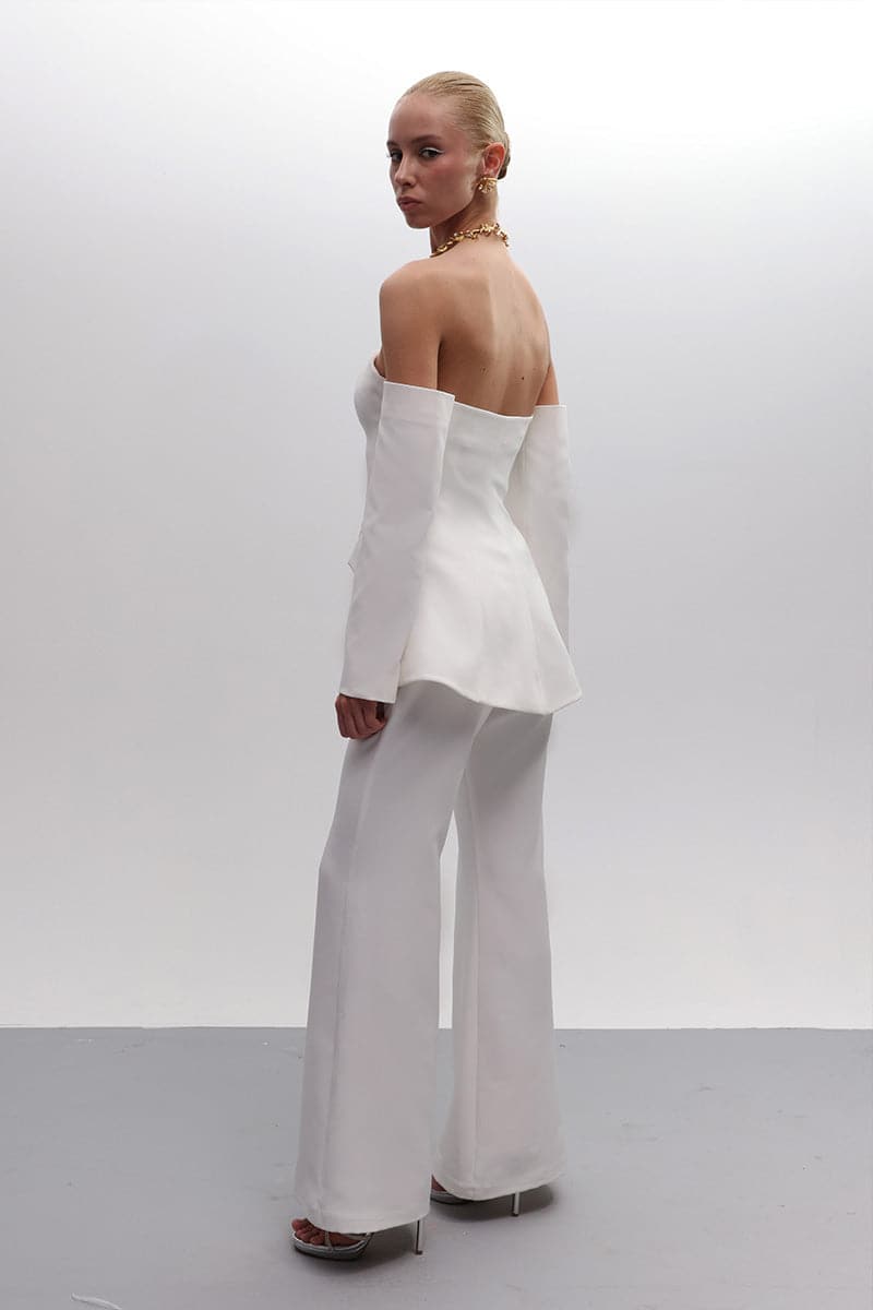 STRAPLESS BRIDAL ENSEMBLE TOP AND PANTS SET