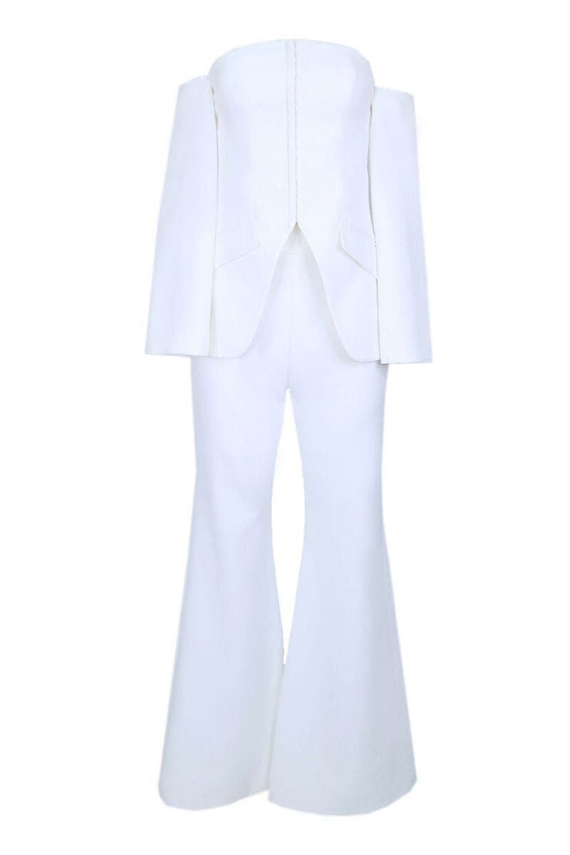 STRAPLESS BRIDAL ENSEMBLE TOP AND PANTS SET