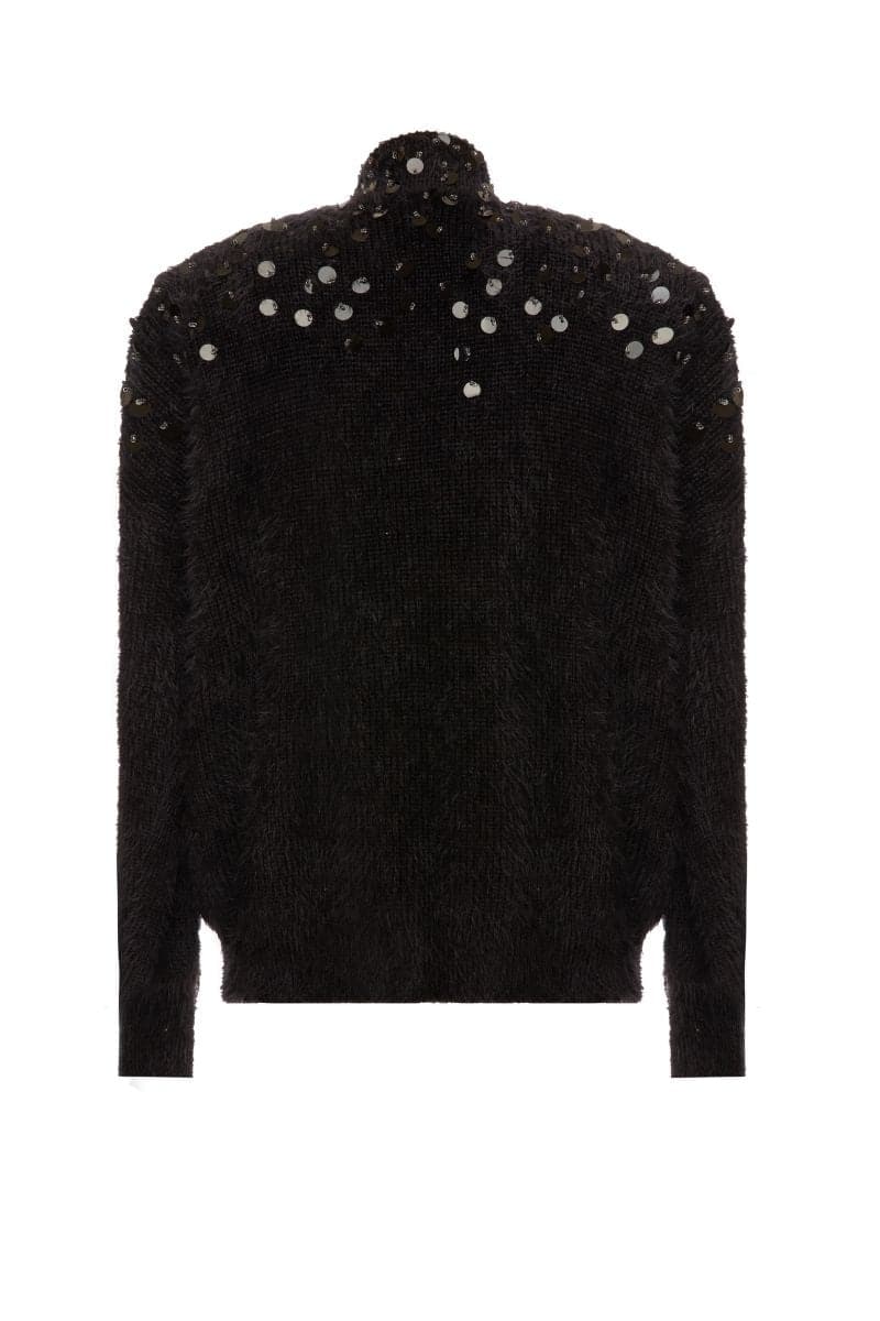 KNITTED BLACK SEQUIN SET