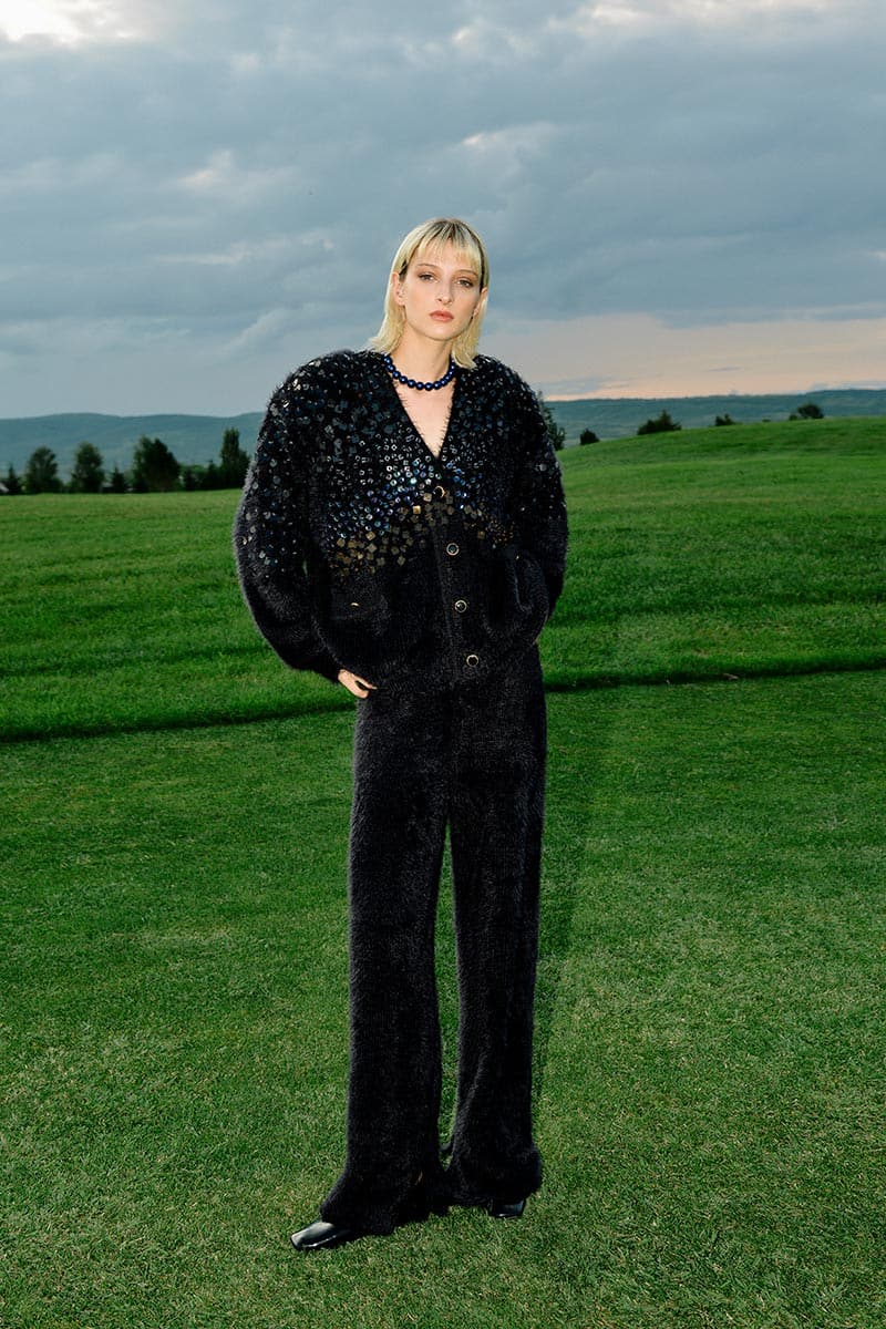 KNITTED BLACK SEQUIN SET