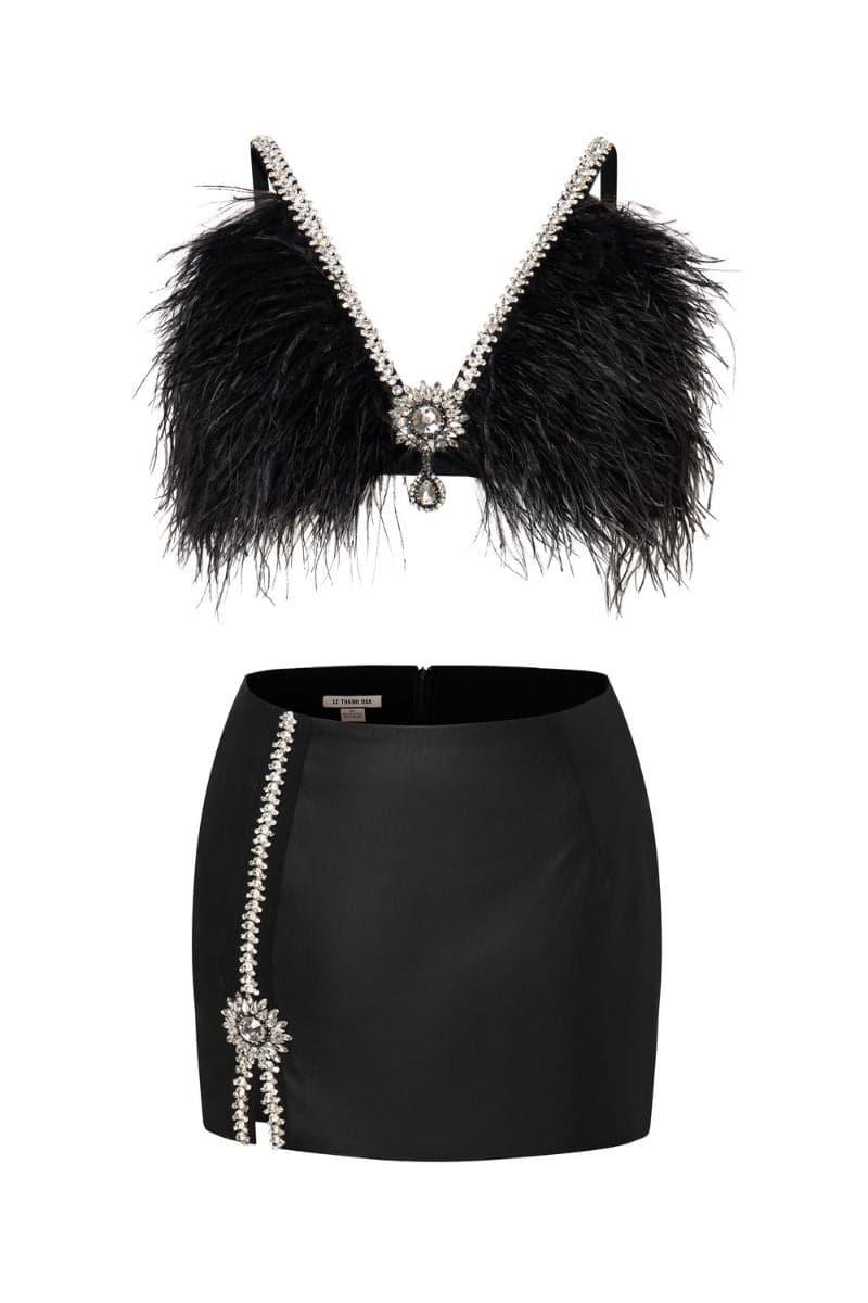 EVA CROP TOP AND MINI SKIRT SET