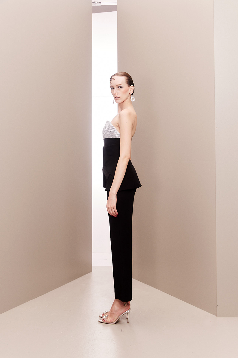 CRYSTAL EMBELLISHED THREE-PIECE ENSEMBLE