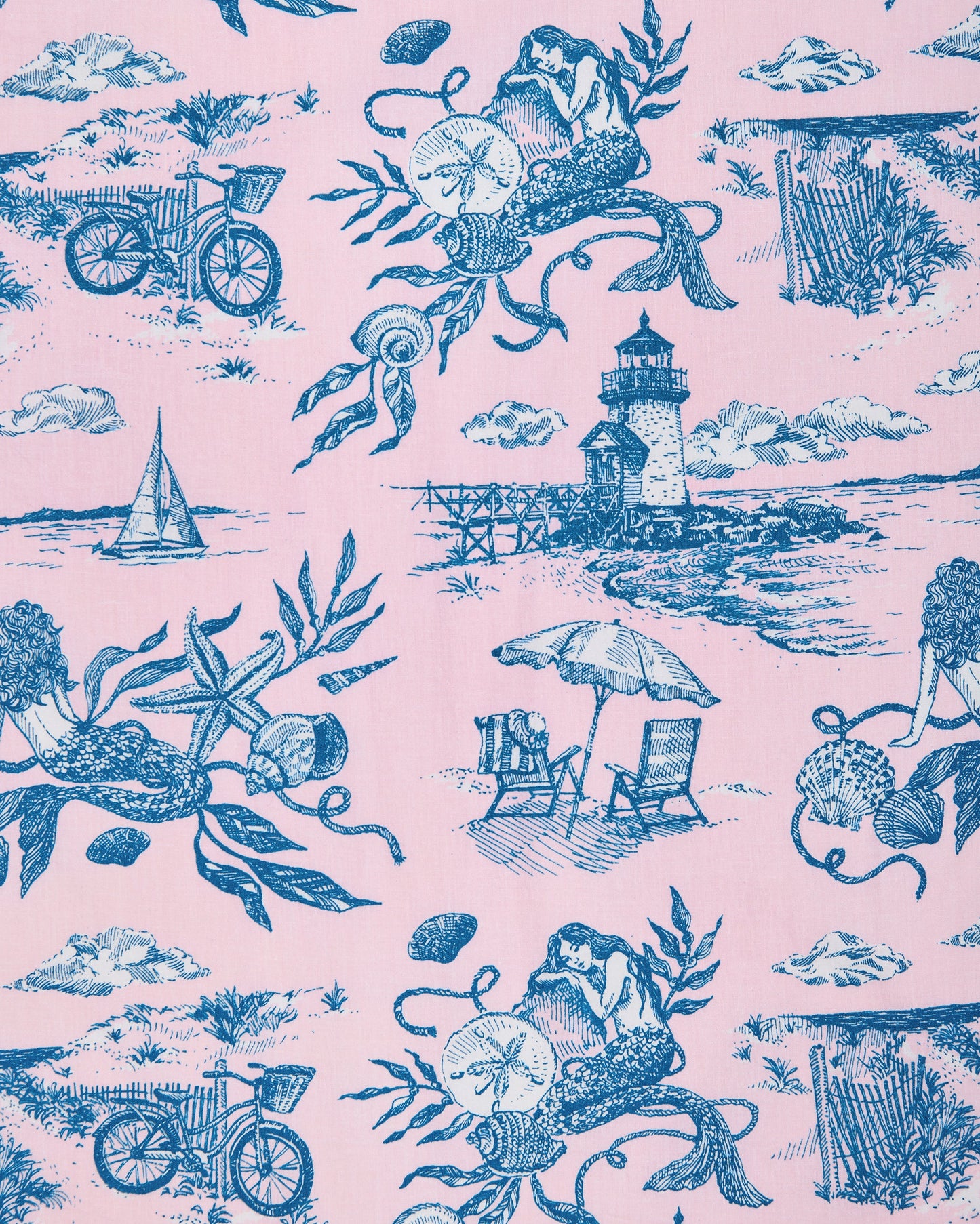 Mermaid Toile - The Traveler Tote - Blush