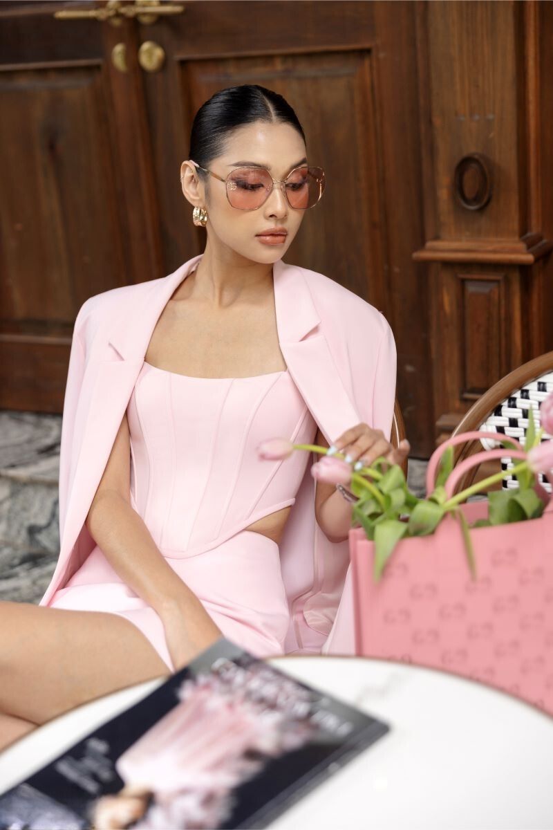 GRAINNE PINK TUYTSI STRAIGHT THREE PIECE SET