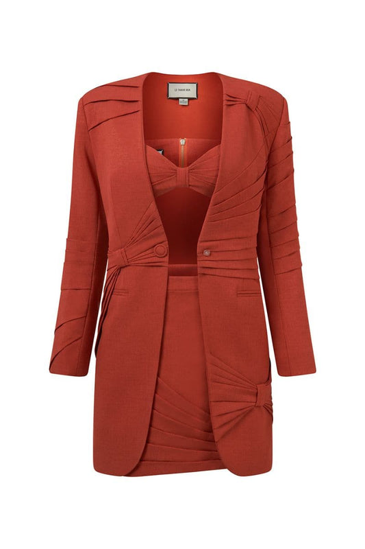 SARAH DARK ORANGE SUIT SET