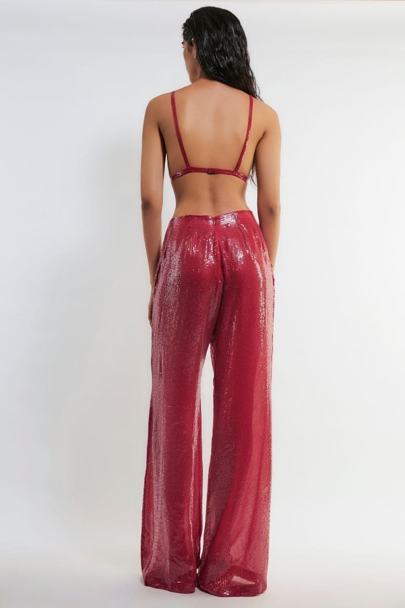 TRACY RED SEQUIN CO-ORD SET