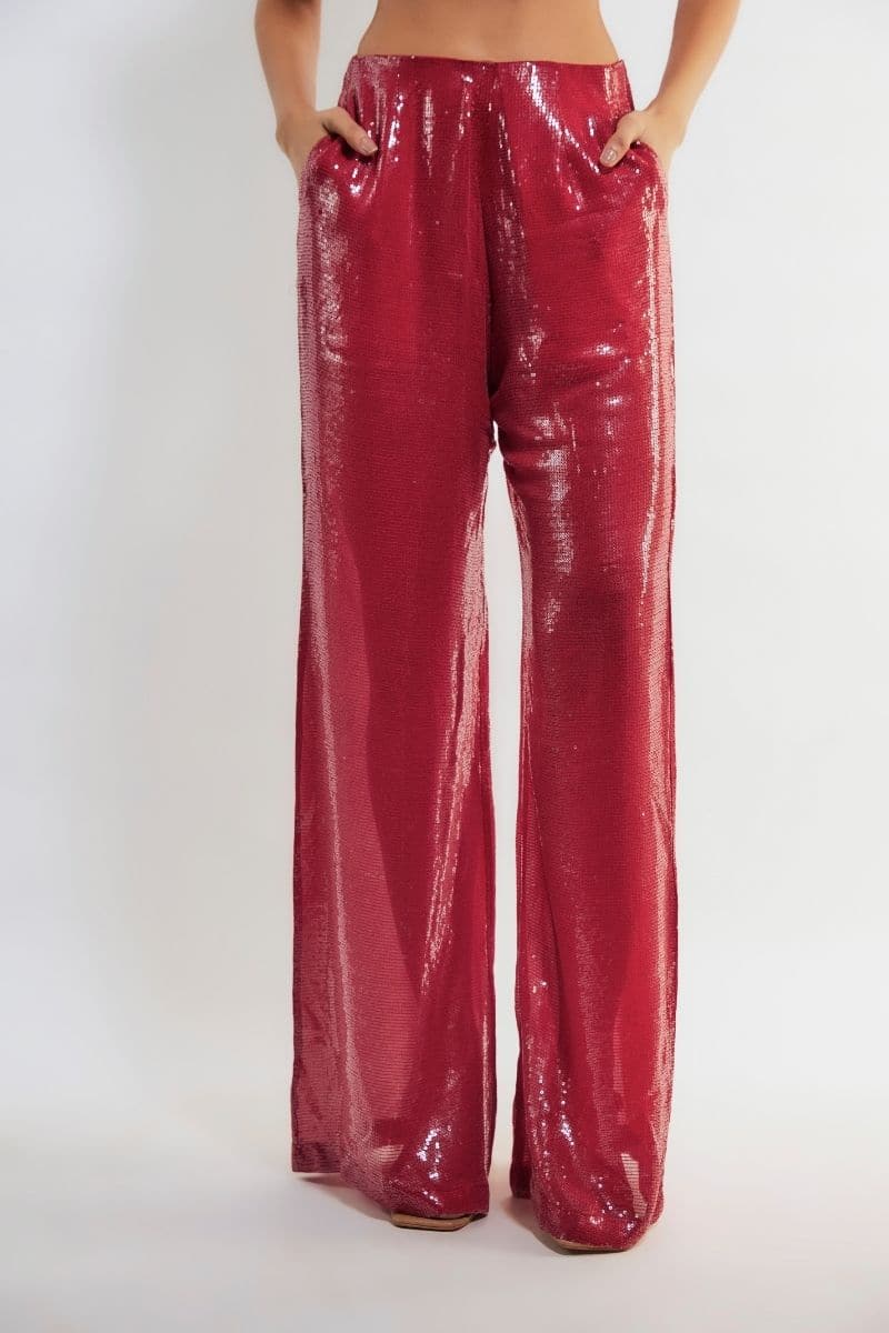 TRACY RED SEQUIN CO-ORD SET