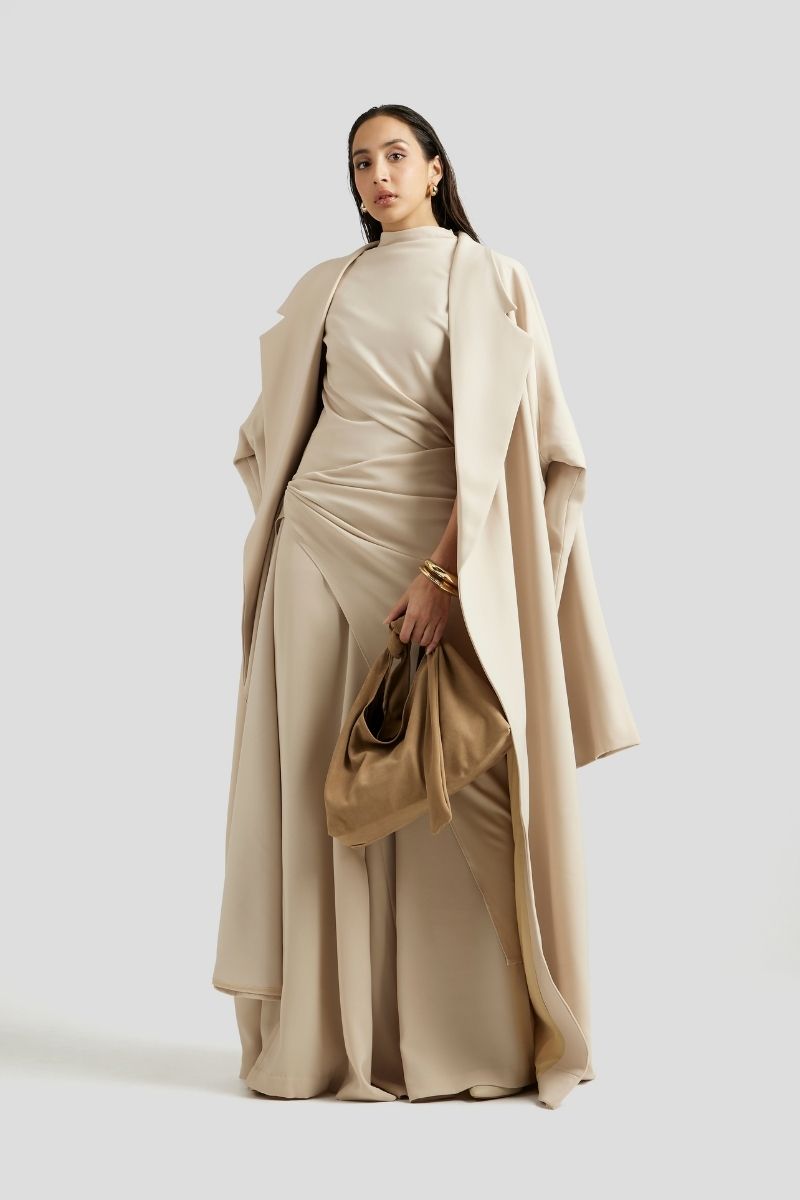 ANTONIA THREE-PIECE OUTFIT SET IN BEIGE