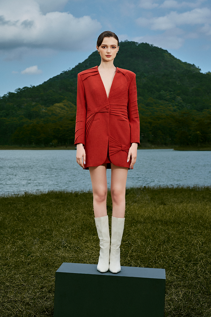 SARAH DARK ORANGE SUIT SET