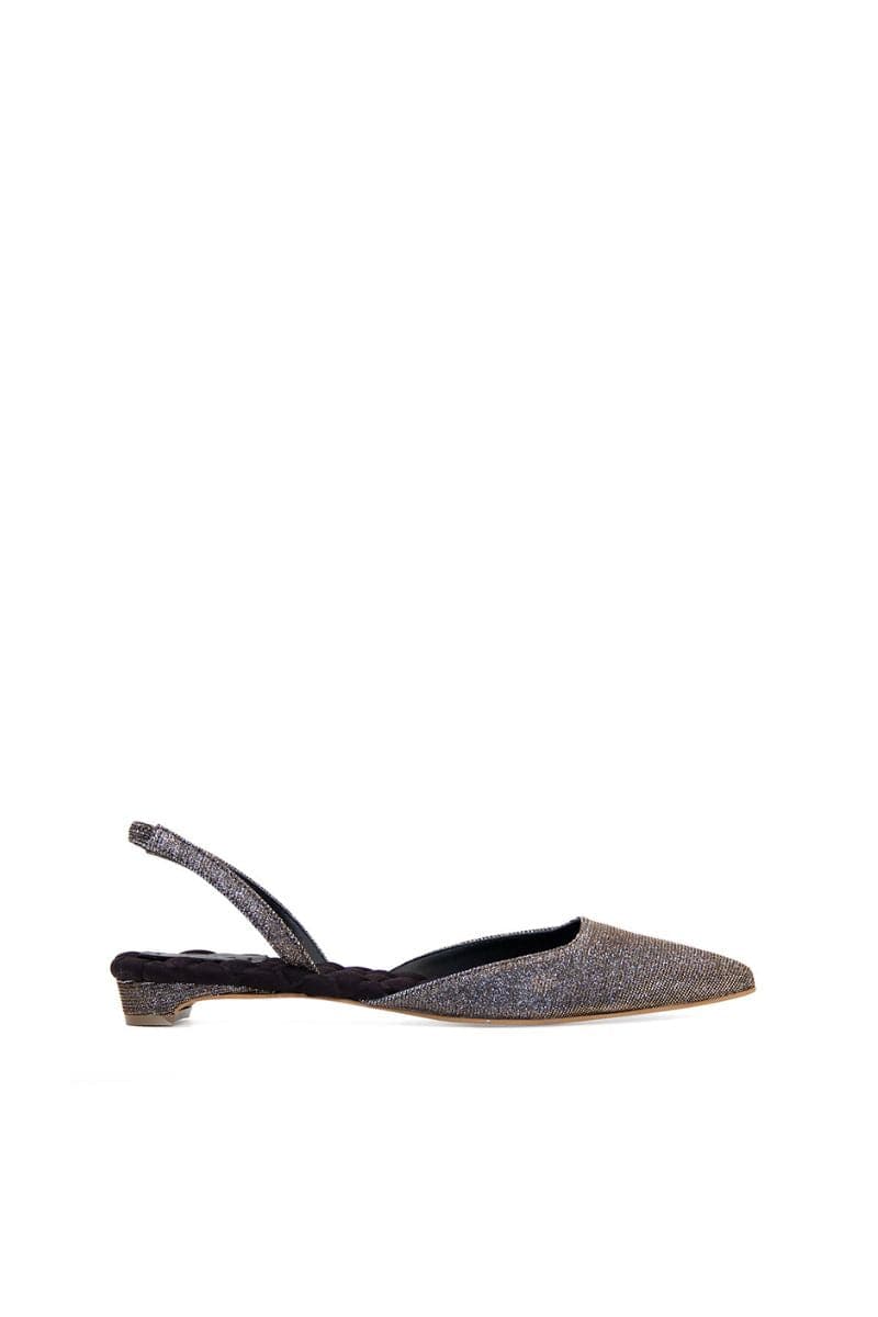 JACKIE METALLIC LUREX SLINGBACK FLATS